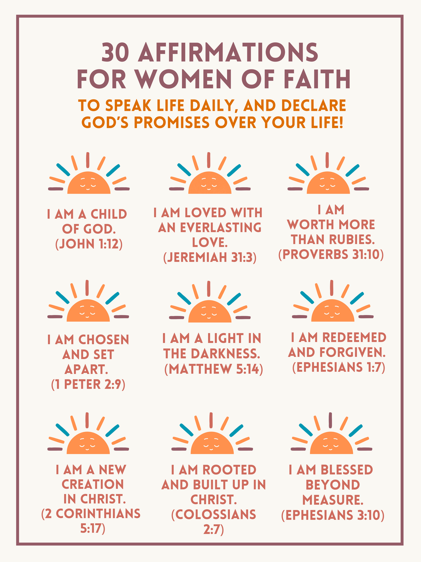 30 Affirmations For Women of Faith